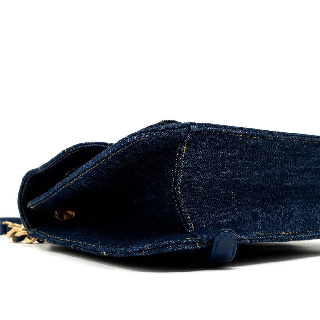 Chanel 23S Flap Backpack Denim Blue Brushed  (Microchip)