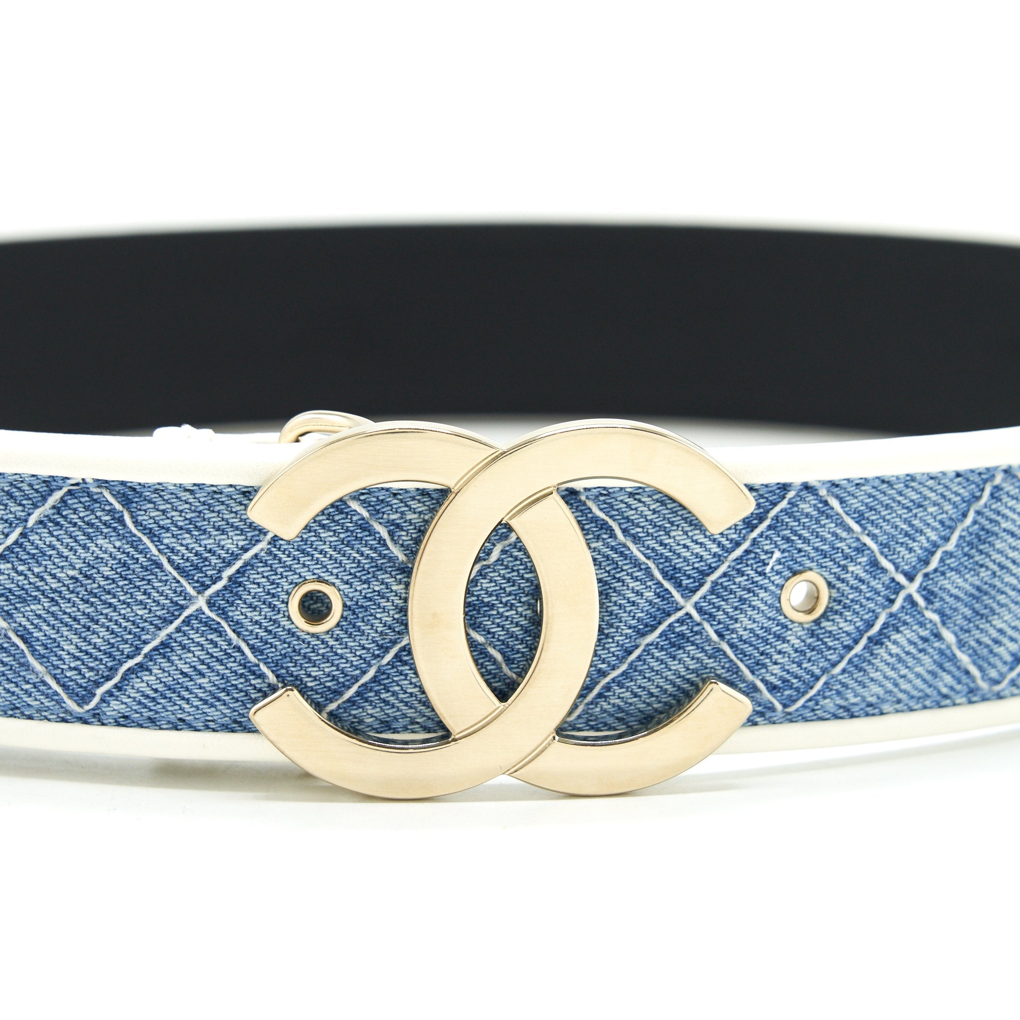 Chanel Size 70 CC logo Denim Belt