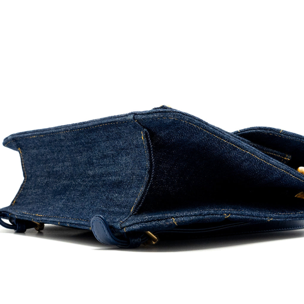 Chanel 23S Flap Backpack Denim Blue Brushed  (Microchip)