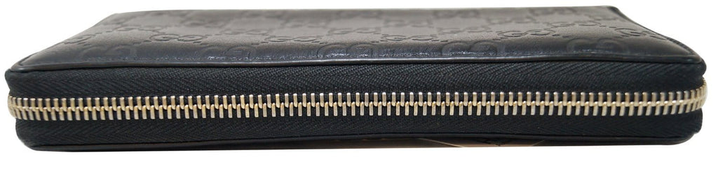 GUCCI GG Guccissima Leather Black Long Wallet