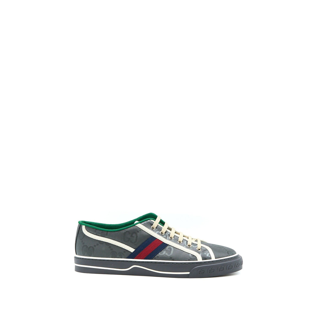 Gucci Size 10 Men�s Sneakers Off the Grid Webbing-Trimmed Monogrammed Econyl Canvas