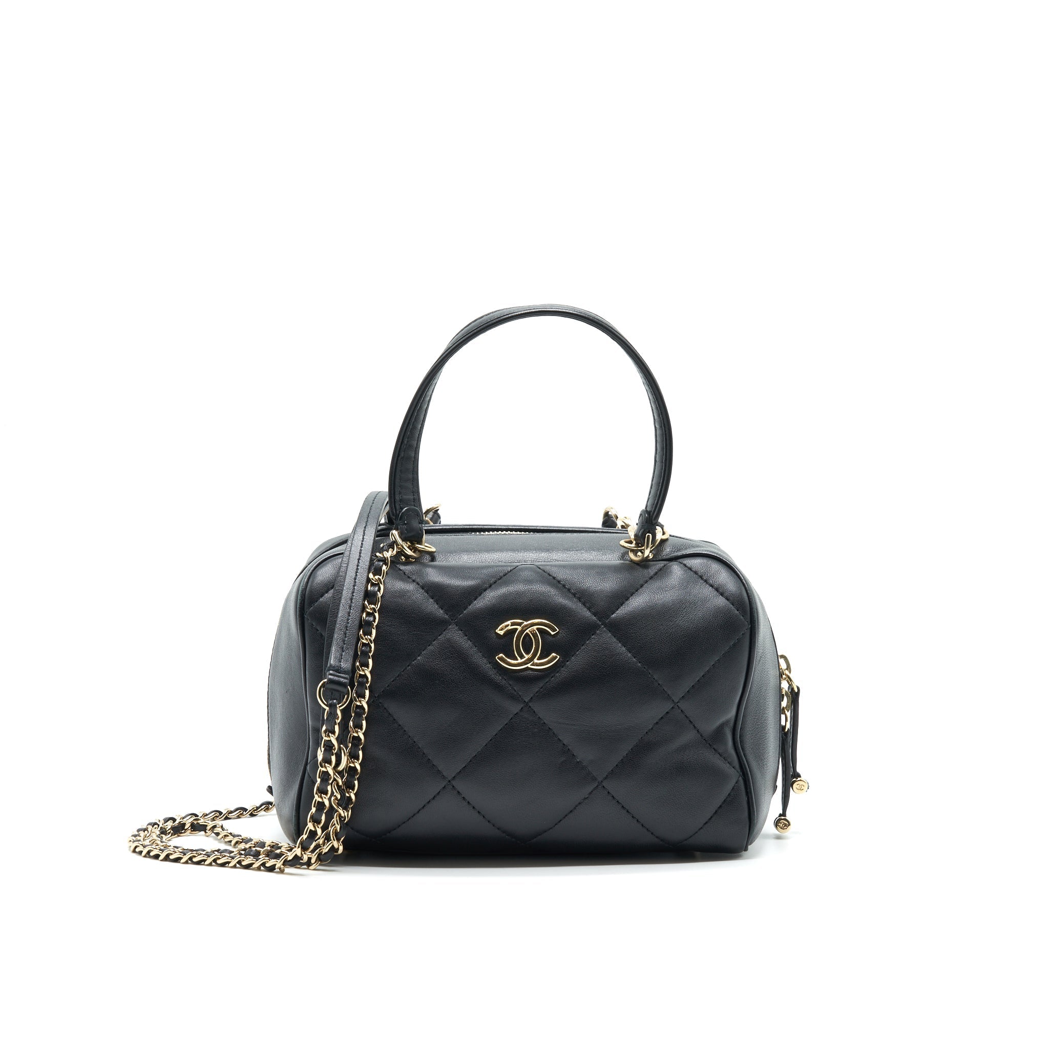 Chanel Black Lambskin Bowling Bag