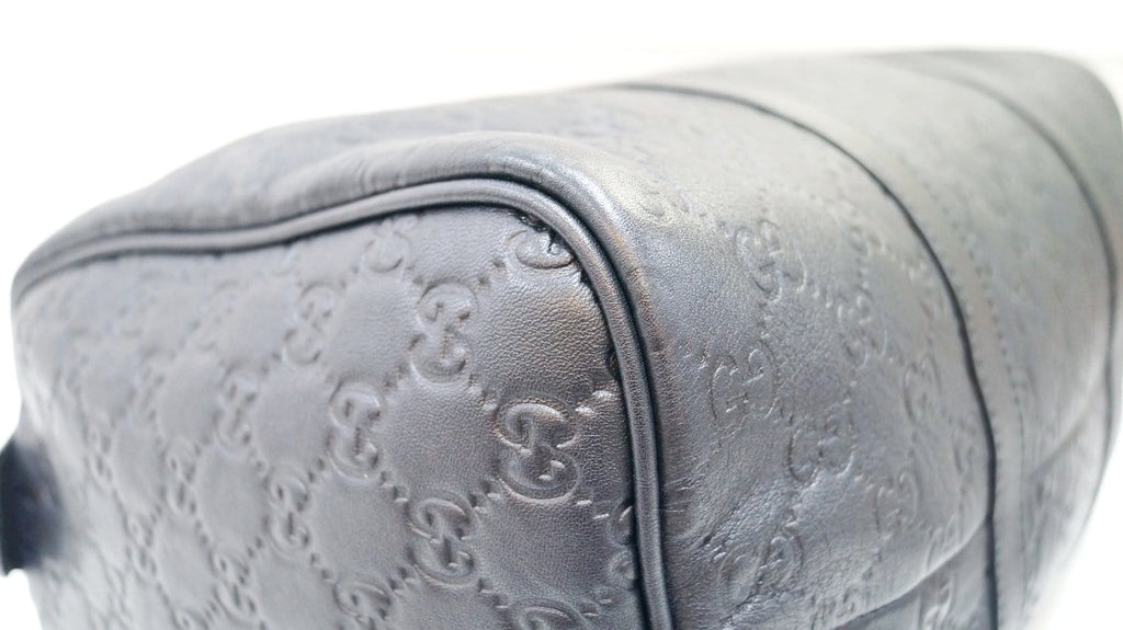 GUCCI 265697 GG Guccissima Leather Black Boston Bag