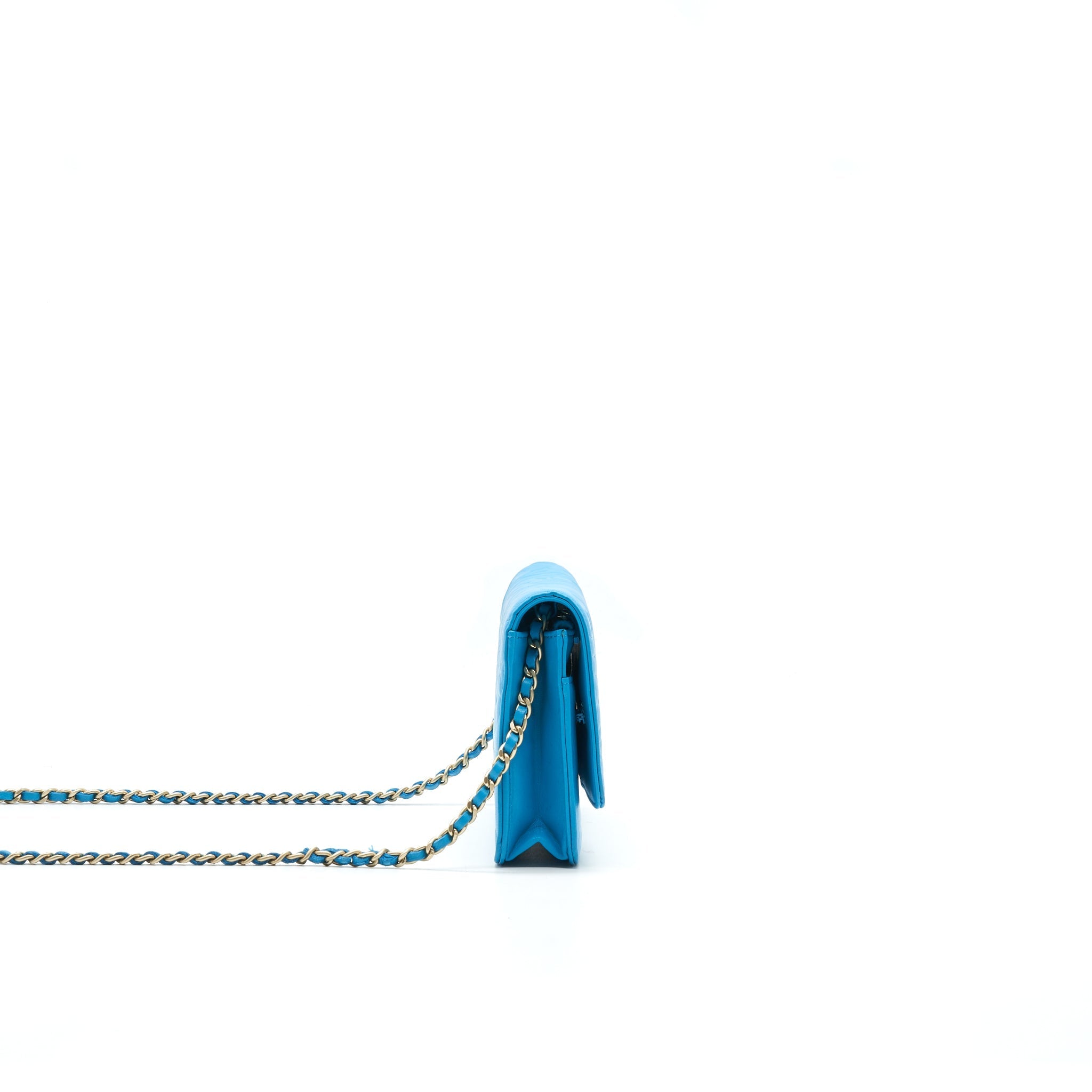 Chanel Camelia Wallet on Chain lambskin Blue