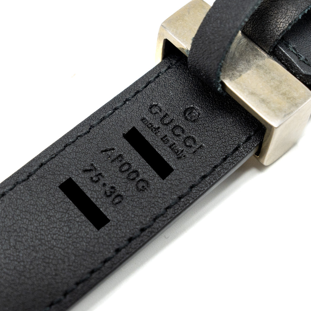 Gucci size 75 30mm GG marmont belt with double G buckle black
