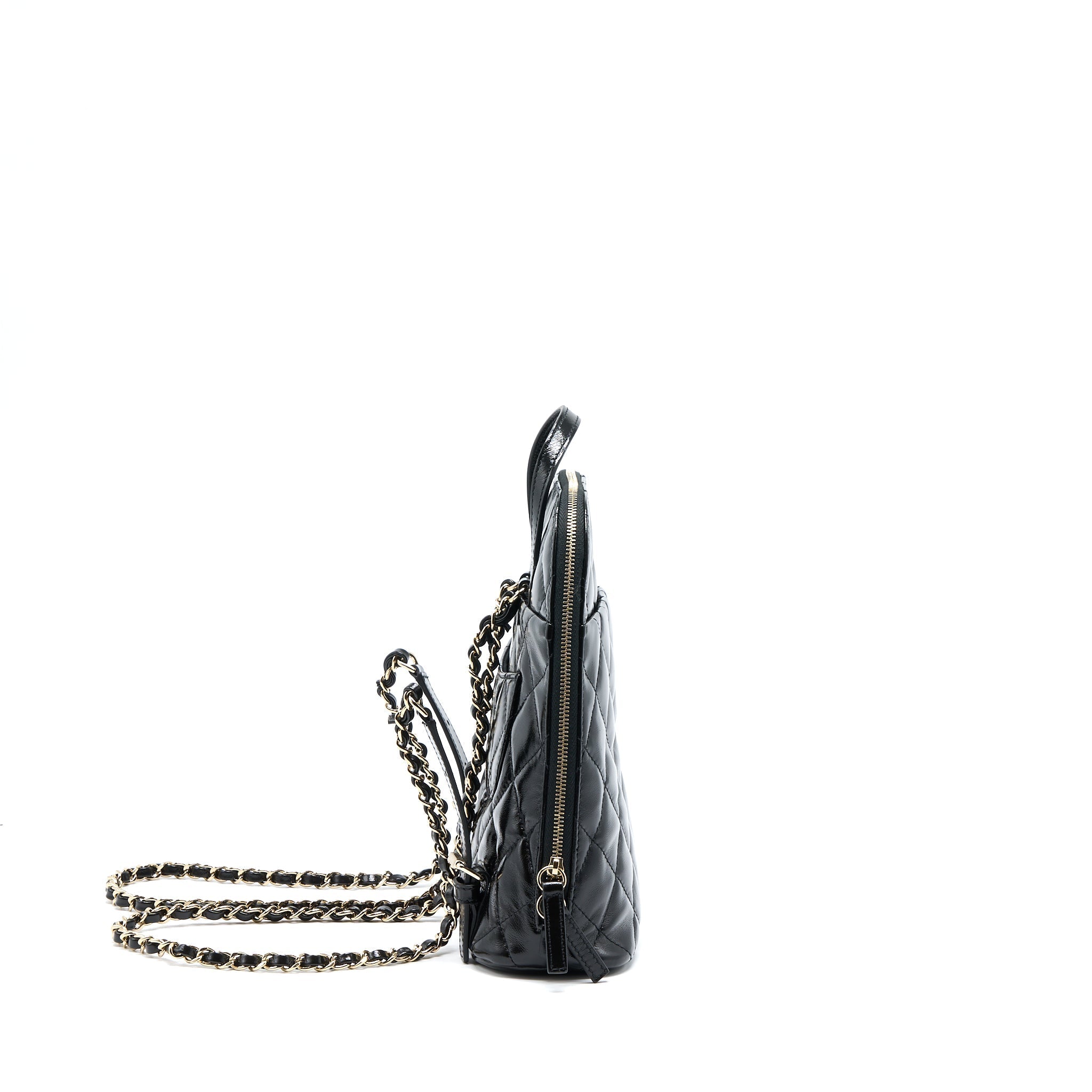 Chanel 22A Backpack Patent Black L (Microchip)