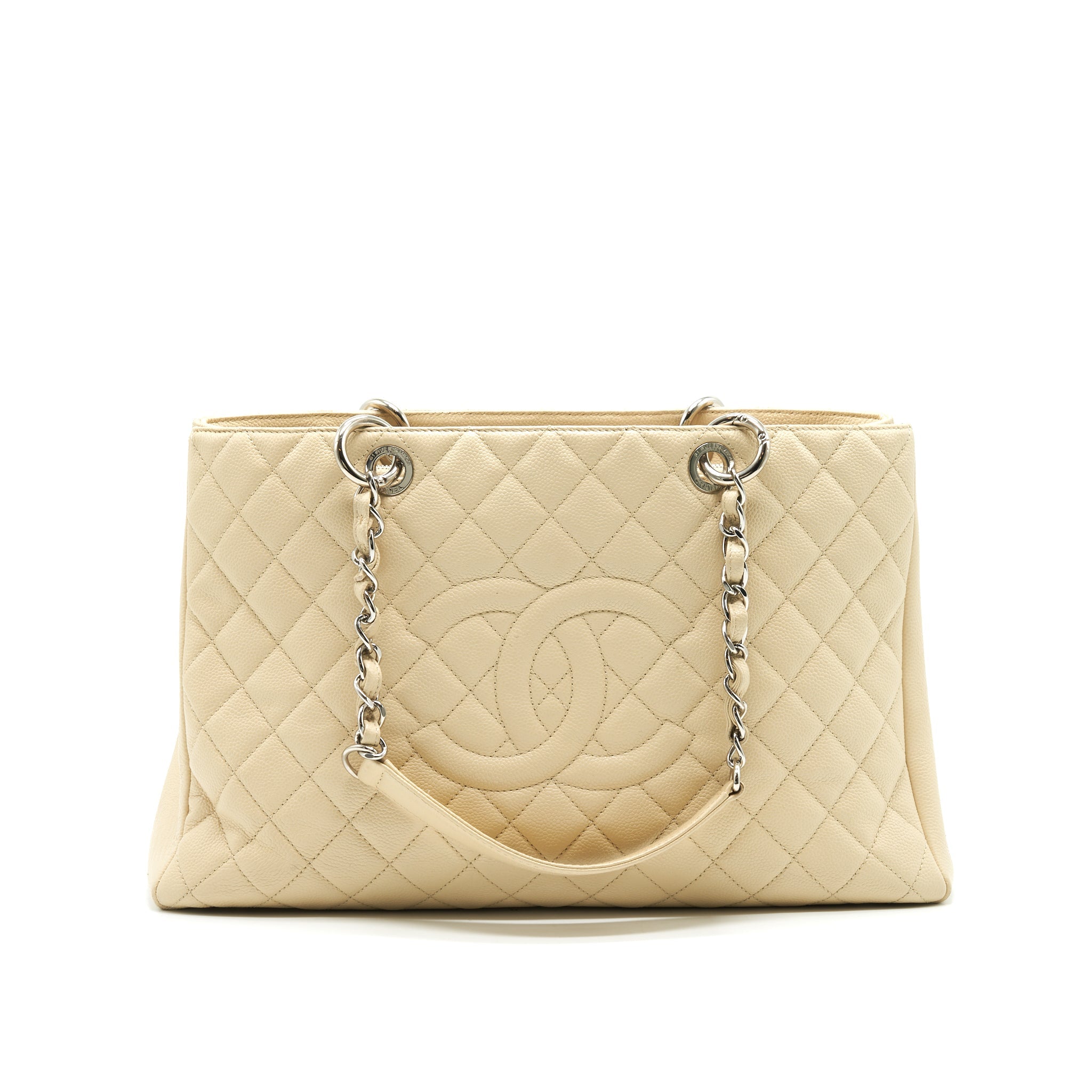 CHANEL GRANT SHOPPING TOTE BAG XL GST CREAM CAVIAR