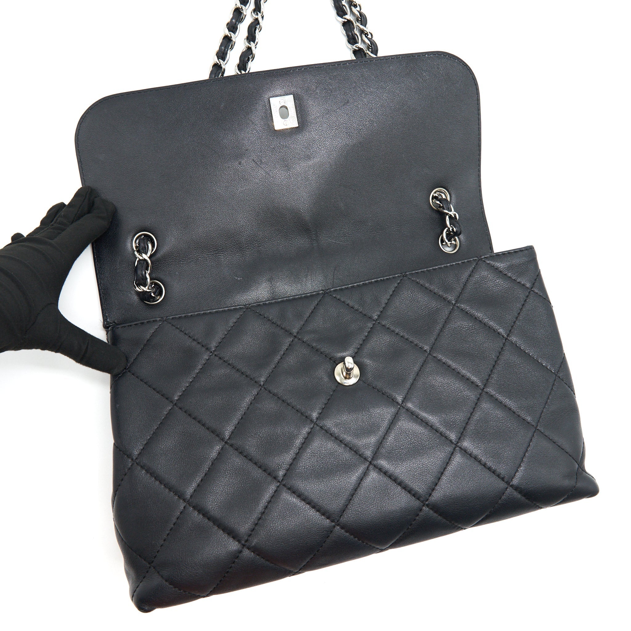 Chanel Flap Bag With Chain Large Black