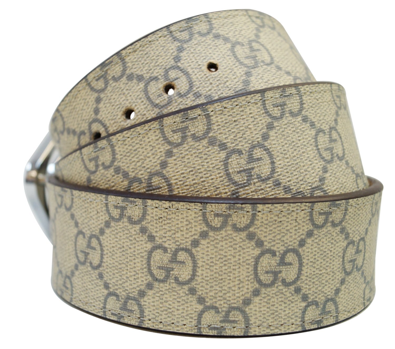 Gucci GG Canavs Interlocking G with Square Buckle Belt Size 42