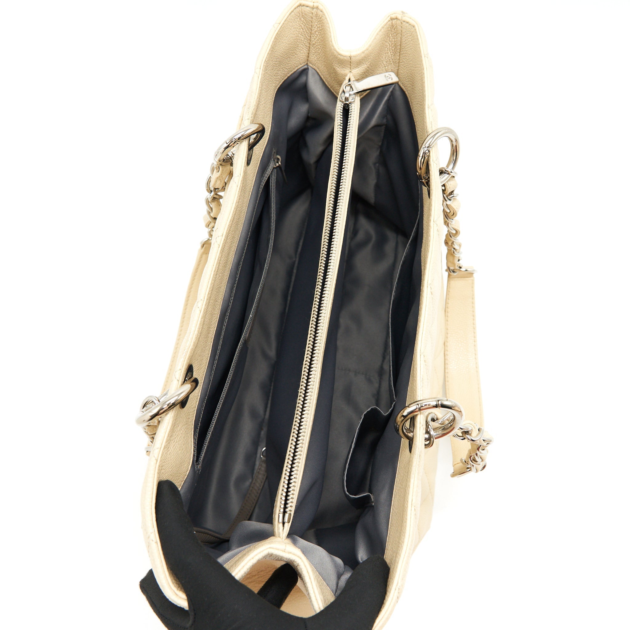 CHANEL GRANT SHOPPING TOTE BAG XL GST CREAM CAVIAR