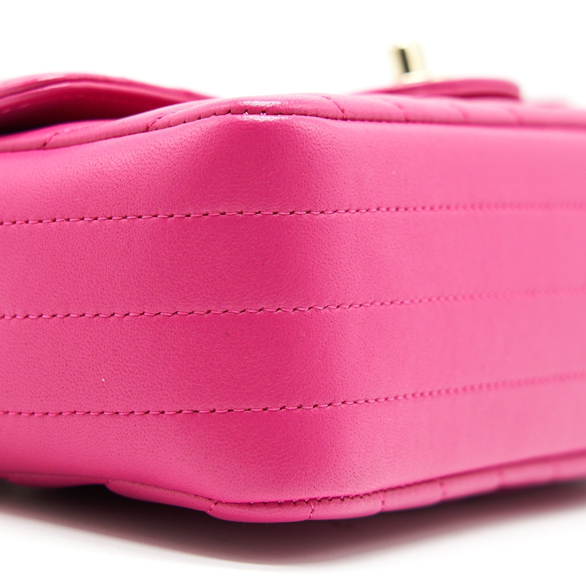 Chanel Chevron Mini Rectangular Flap Bag Pink with L