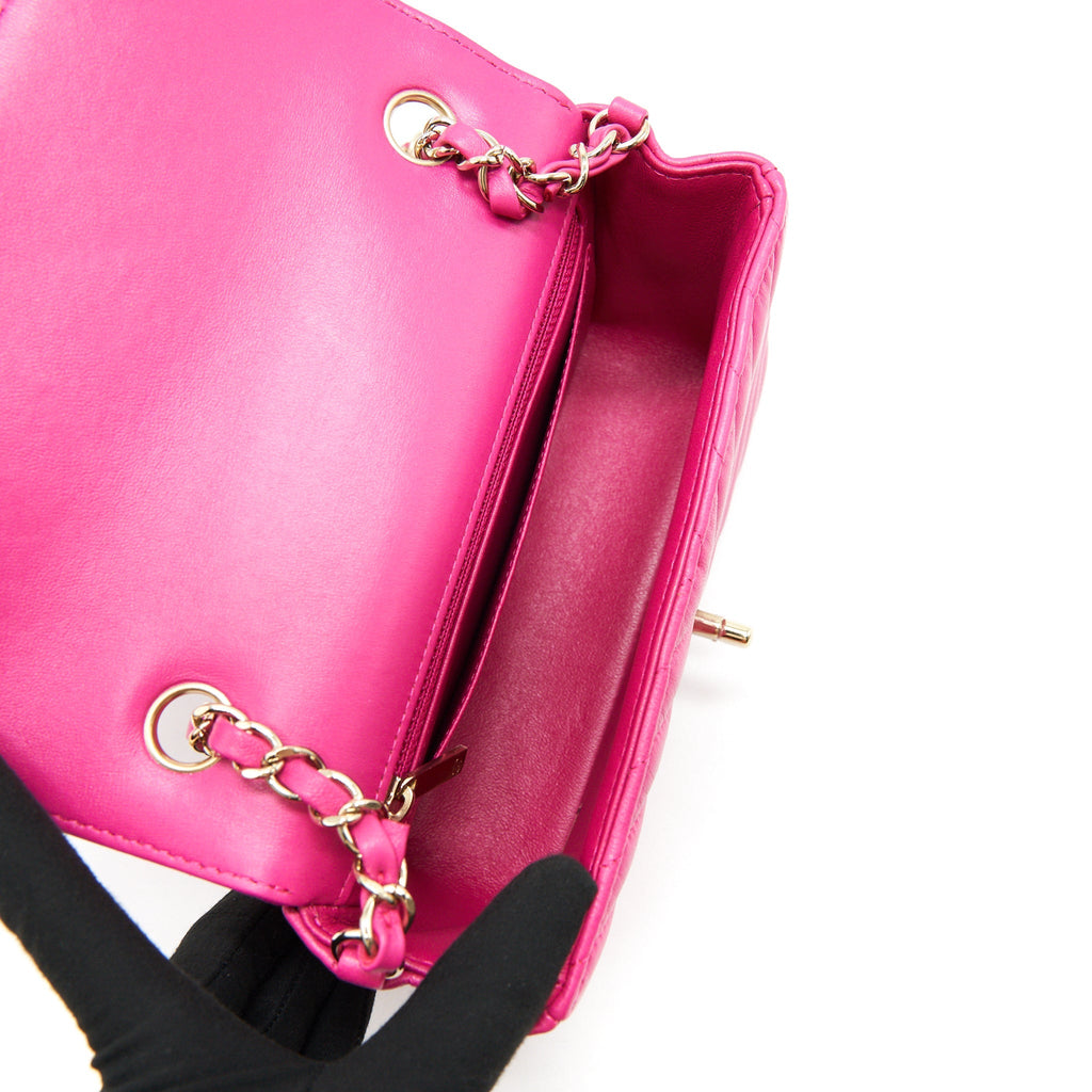 Chanel Chevron Mini Rectangular Flap Bag Pink with L