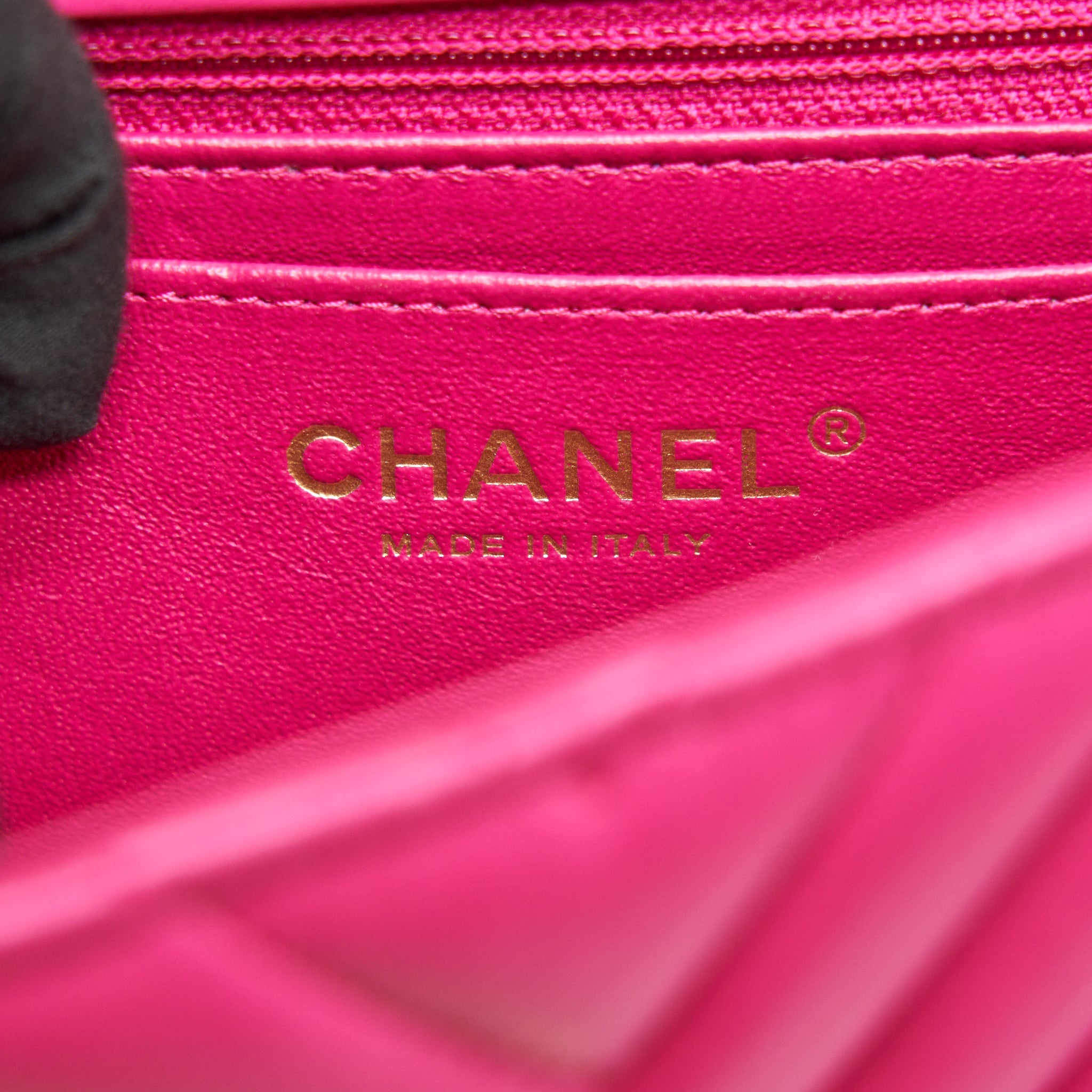 Chanel Chevron Mini Rectangular Flap Bag Pink with L