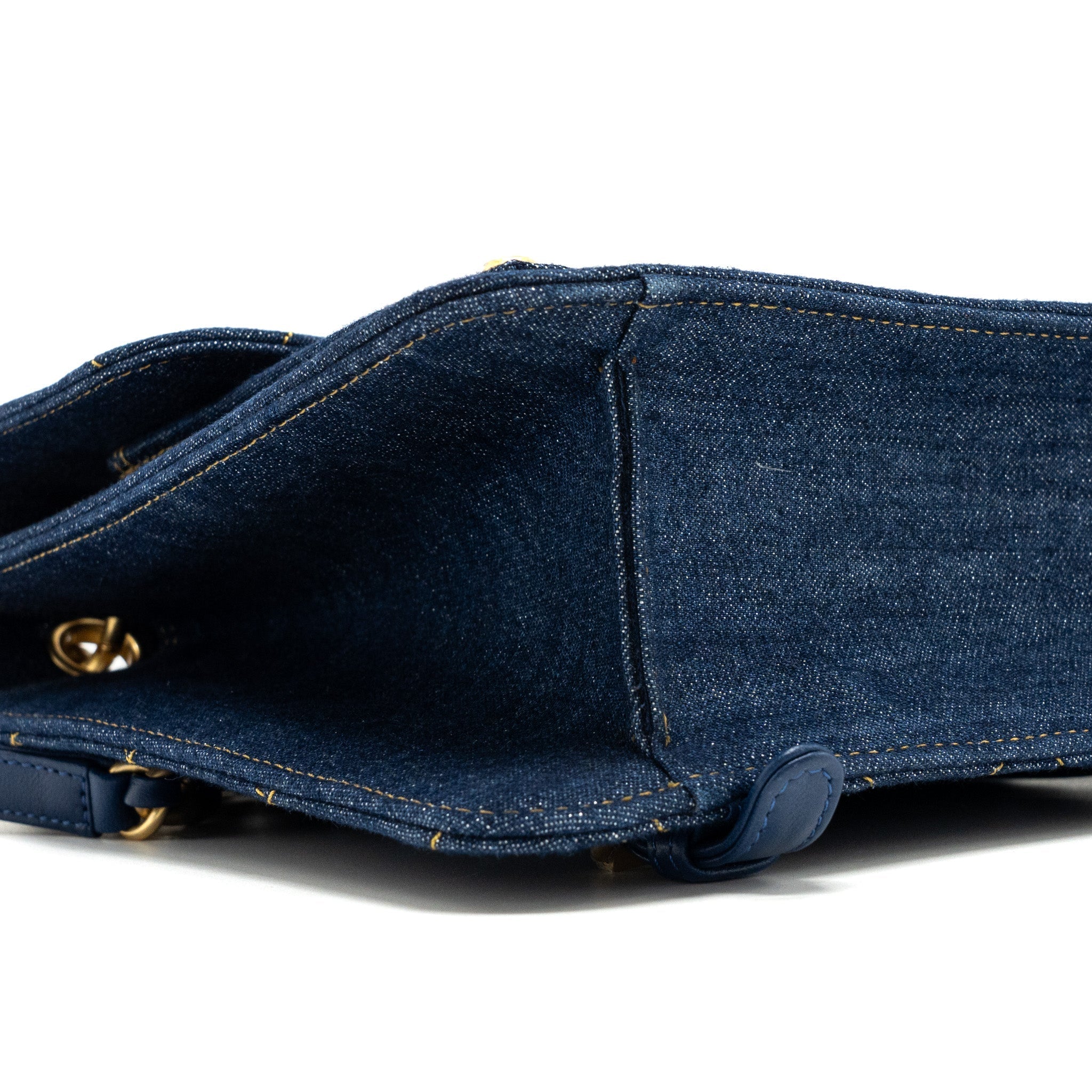 Chanel 23S flap backpack denim blue with  (microchip)