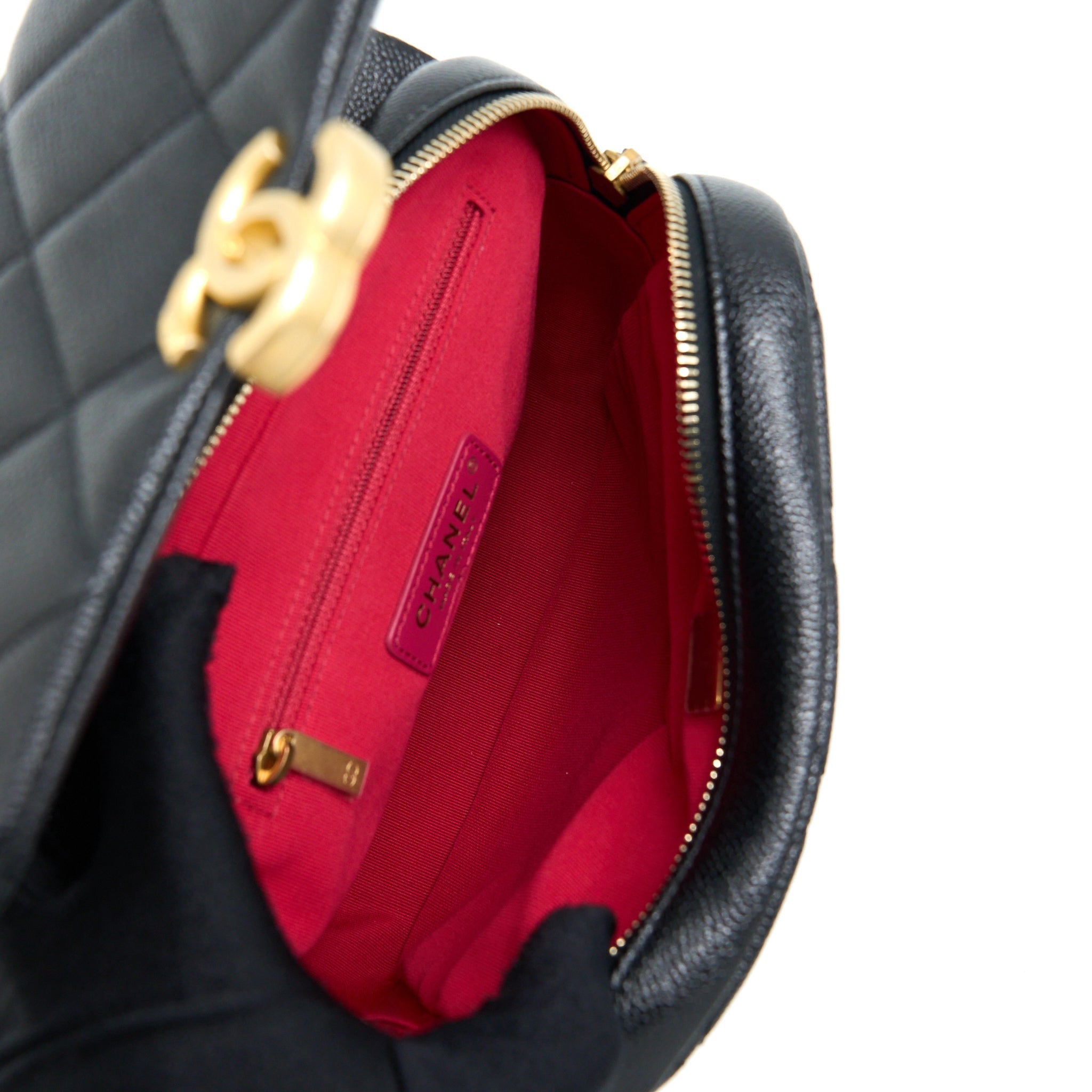 Chanel 22P Flap Backpack Caviar Black