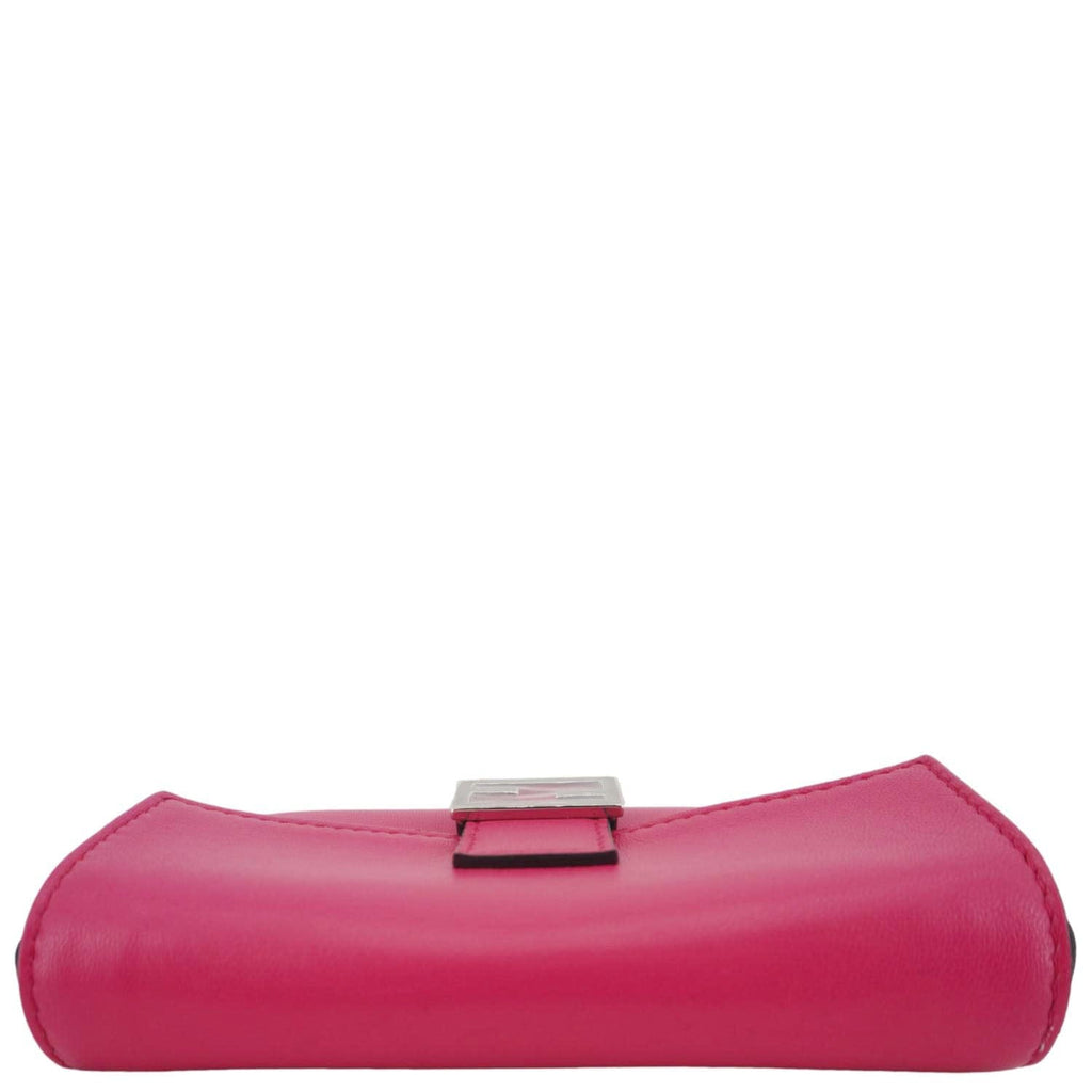 FENDI Micro Baguette Leather Crossbody Bag Pink