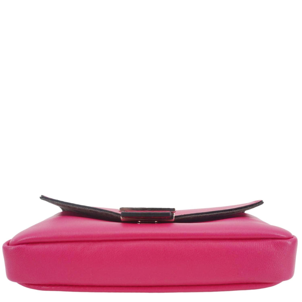 FENDI Micro Baguette Leather Crossbody Bag Pink