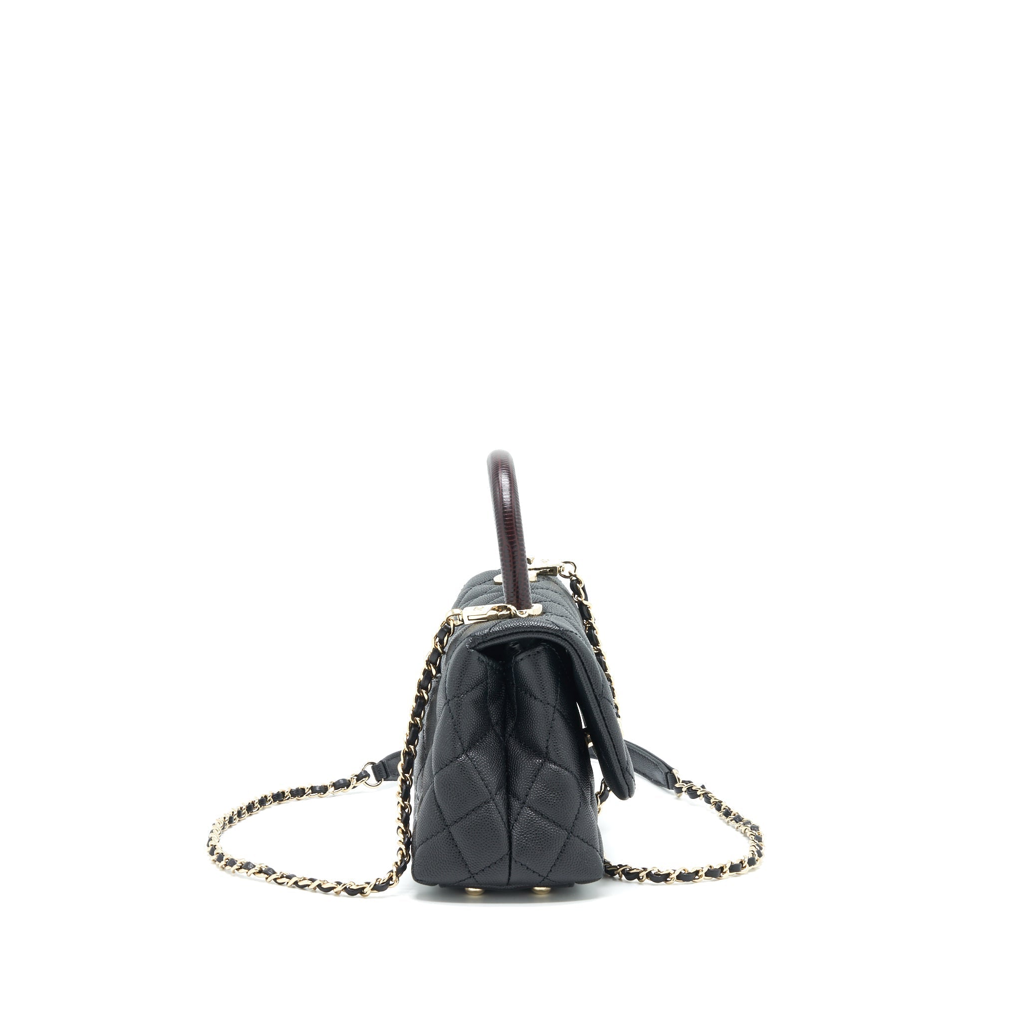 Chanel Coco Handle Extra Mini Black Embossed Handle L