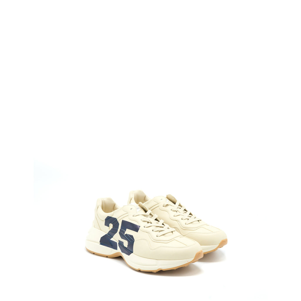 Gucci Size 10 Men�s Rhyton Sneaker with "25" Leather Ivory/Multicolour
