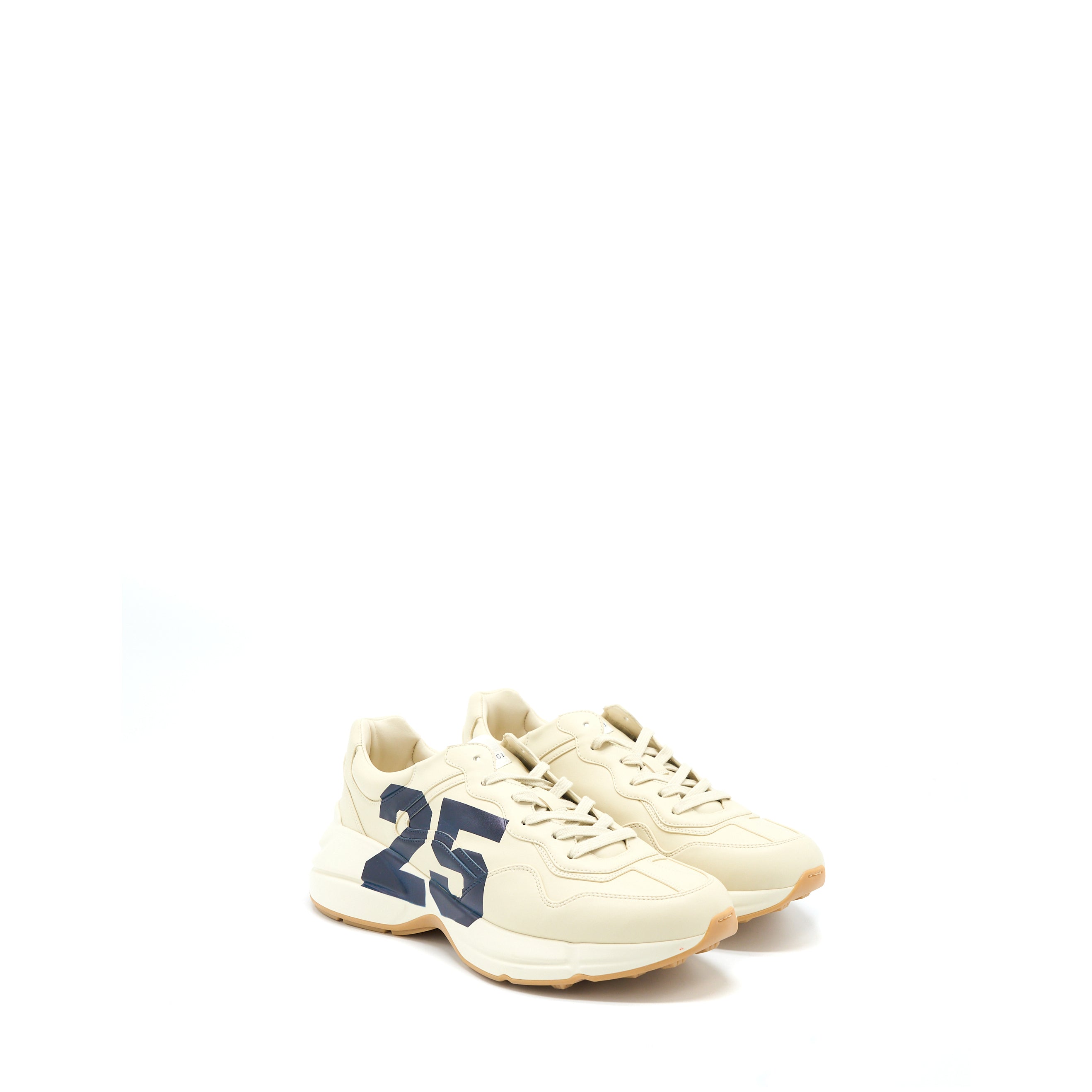 Gucci Size 10 Men�s Rhyton Sneaker with "25" Leather Ivory/Multicolour