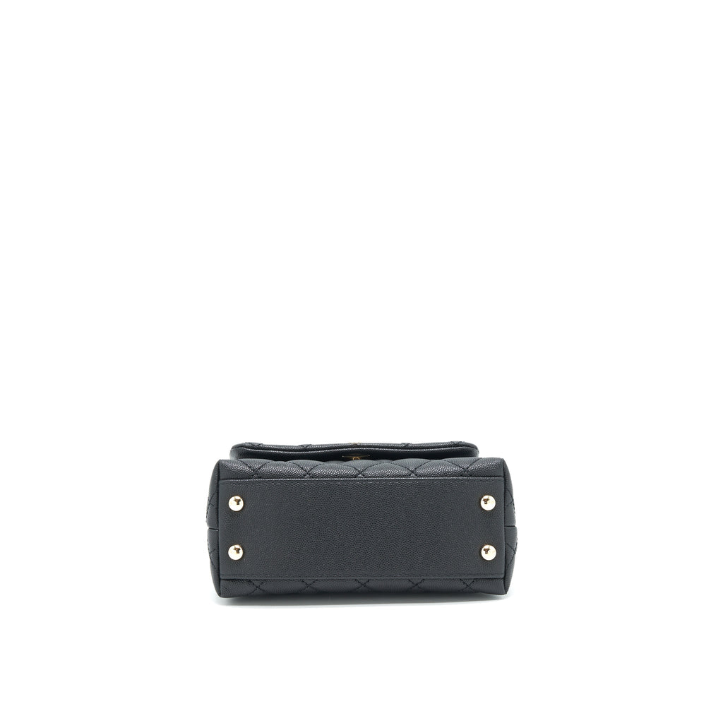 Chanel Coco Handle Extra Mini Black Embossed Handle L