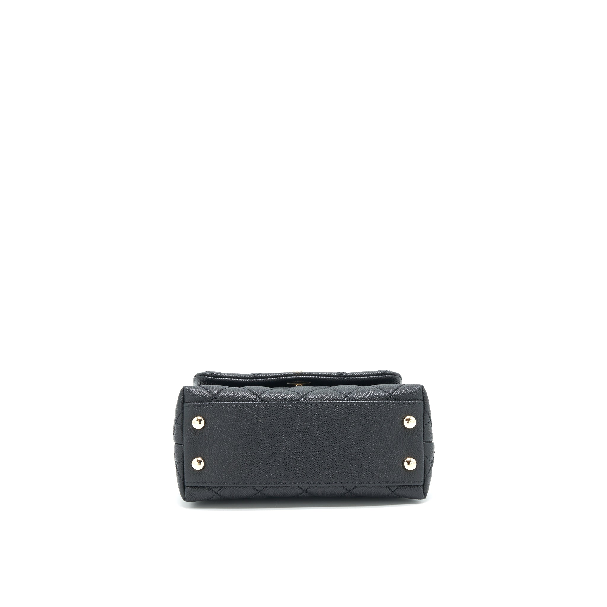 Chanel Coco Handle Extra Mini Black Embossed Handle L