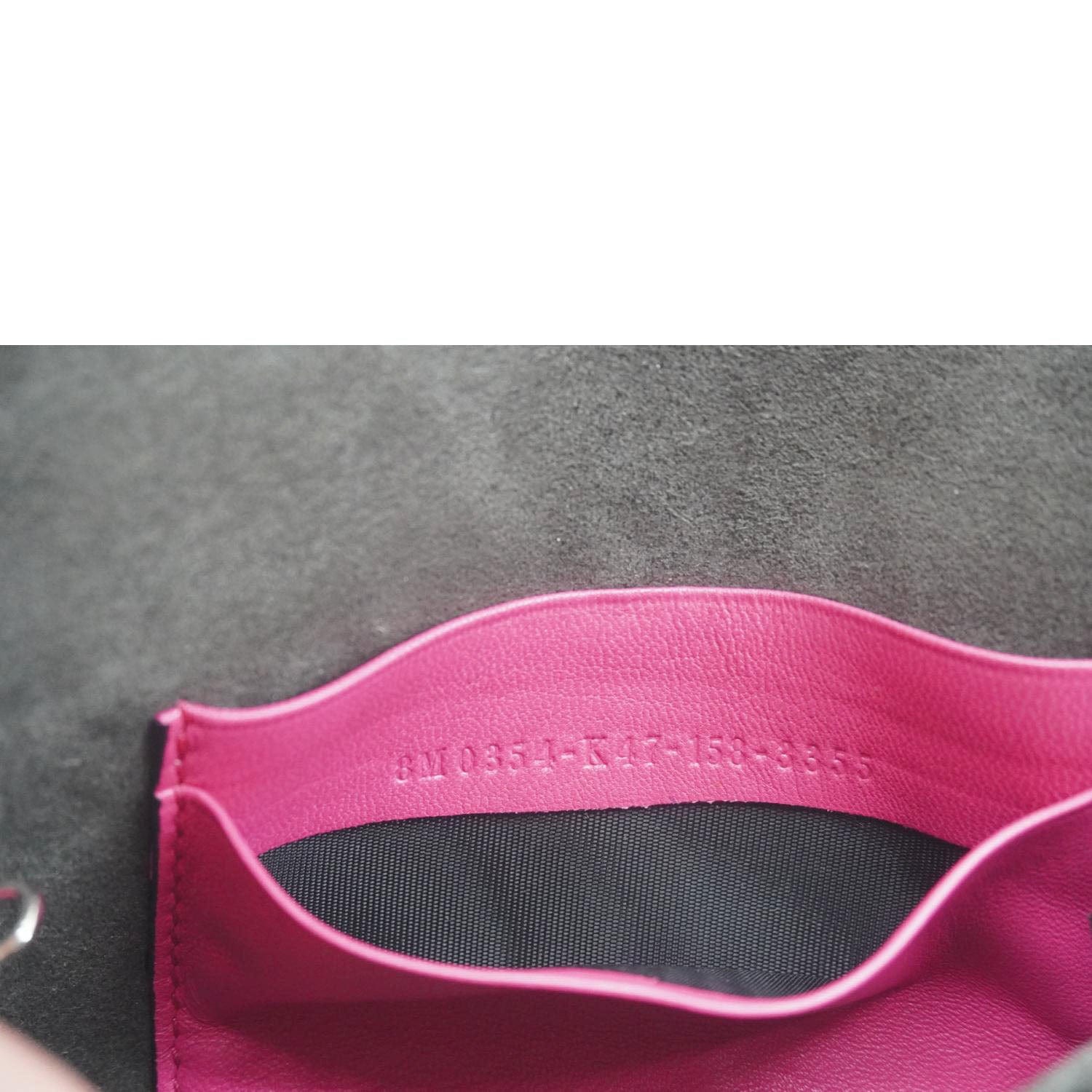 FENDI Micro Baguette Leather Crossbody Bag Pink