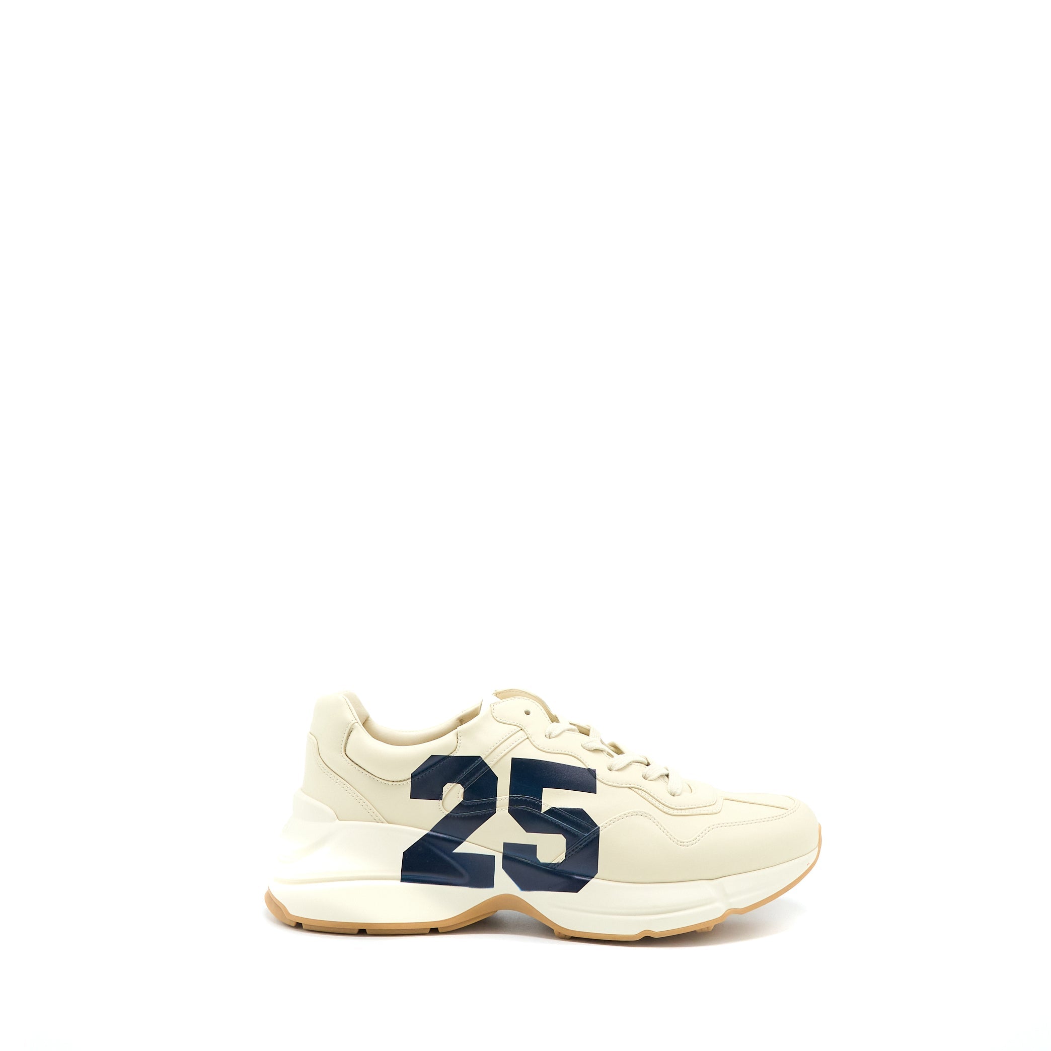 Gucci Size 10 Men�s Rhyton Sneaker with "25" Leather Ivory/Multicolour