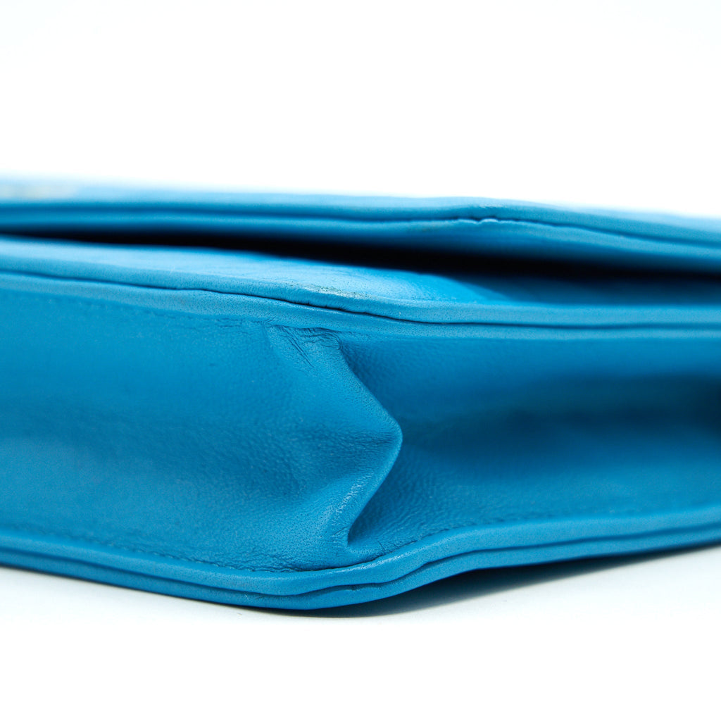 Chanel Camelia Wallet on Chain lambskin Blue