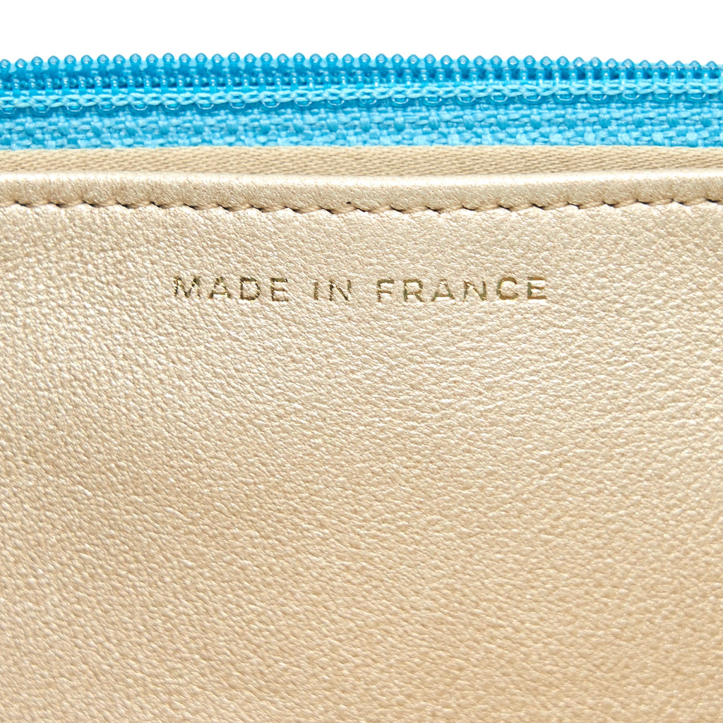 Chanel Camelia Wallet on Chain lambskin Blue