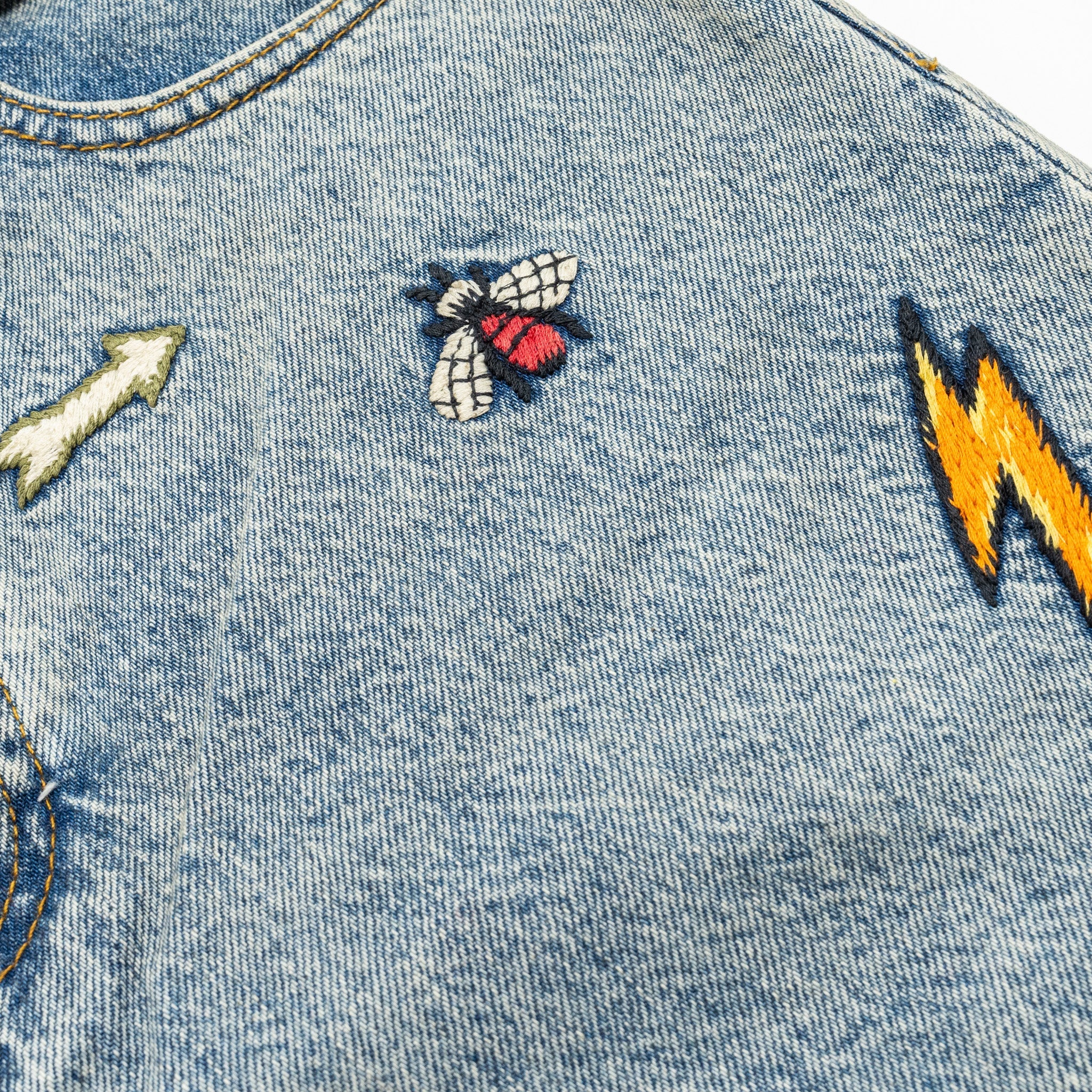 Gucci Size 26 Gucci Symbol Embroidered Denim Jeans Cotton Blue