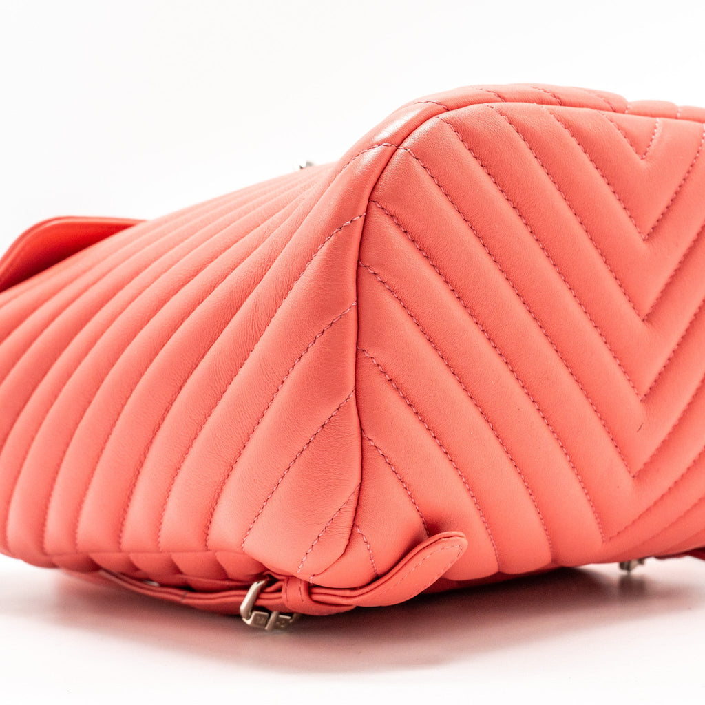 Chanel Small Urban Spirit Backpack Chevron Calfskin Pink