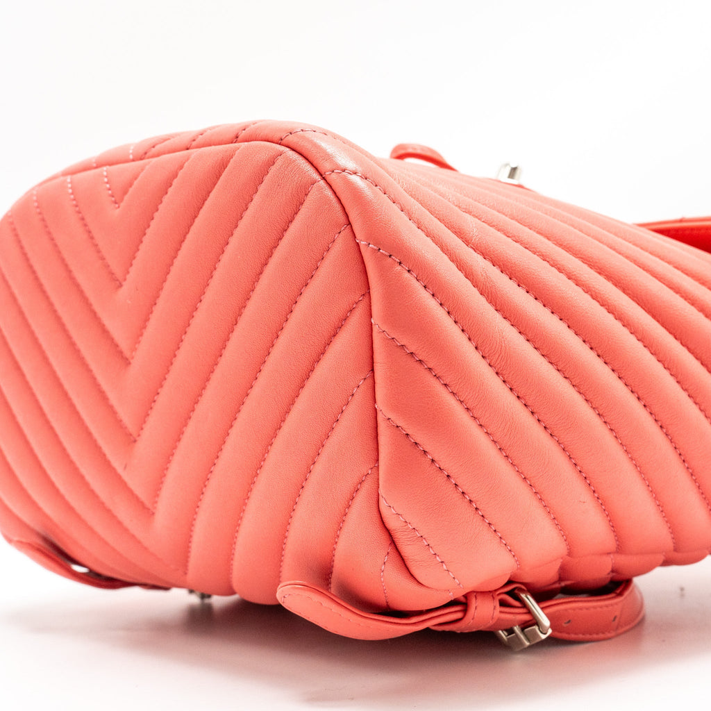 Chanel Small Urban Spirit Backpack Chevron Calfskin Pink
