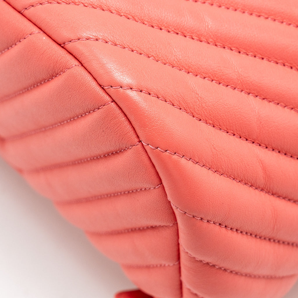 Chanel Small Urban Spirit Backpack Chevron Calfskin Pink