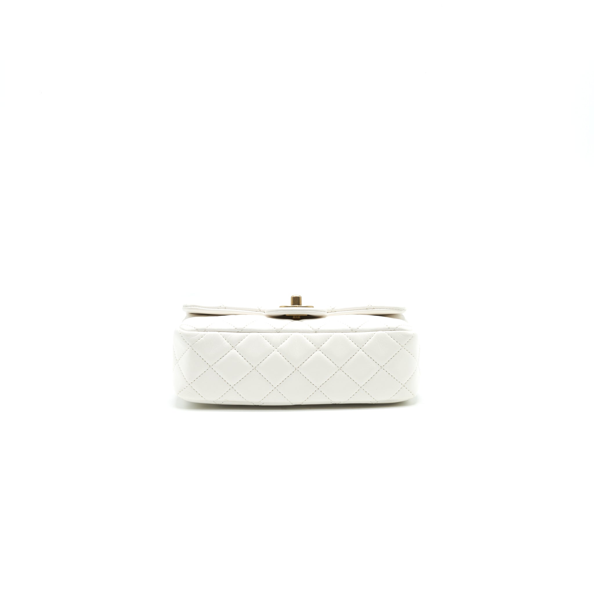 CHANEL PEARL CRUSH RECTANGULAR MINI FLAP BAG WHITE