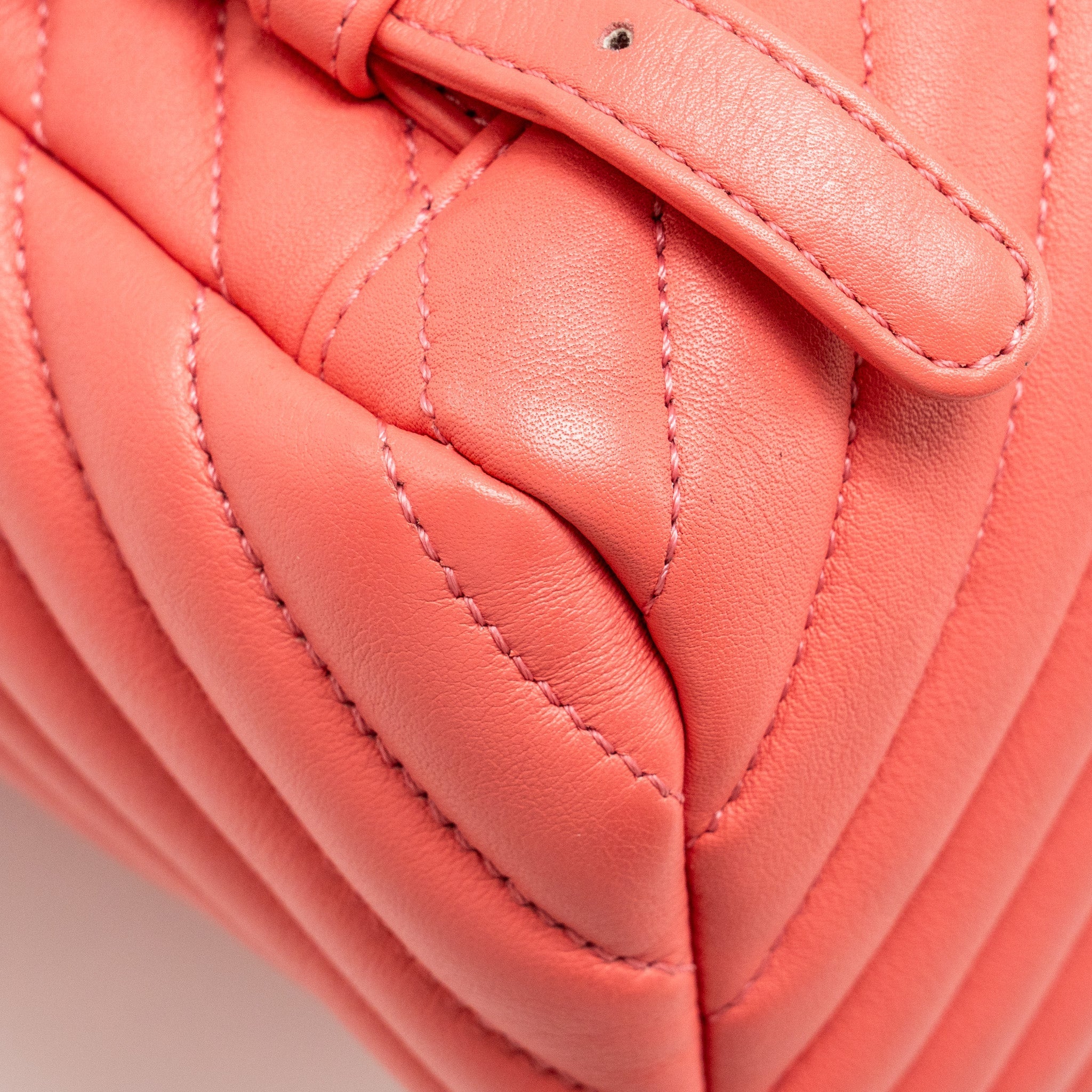Chanel Small Urban Spirit Backpack Chevron Calfskin Pink