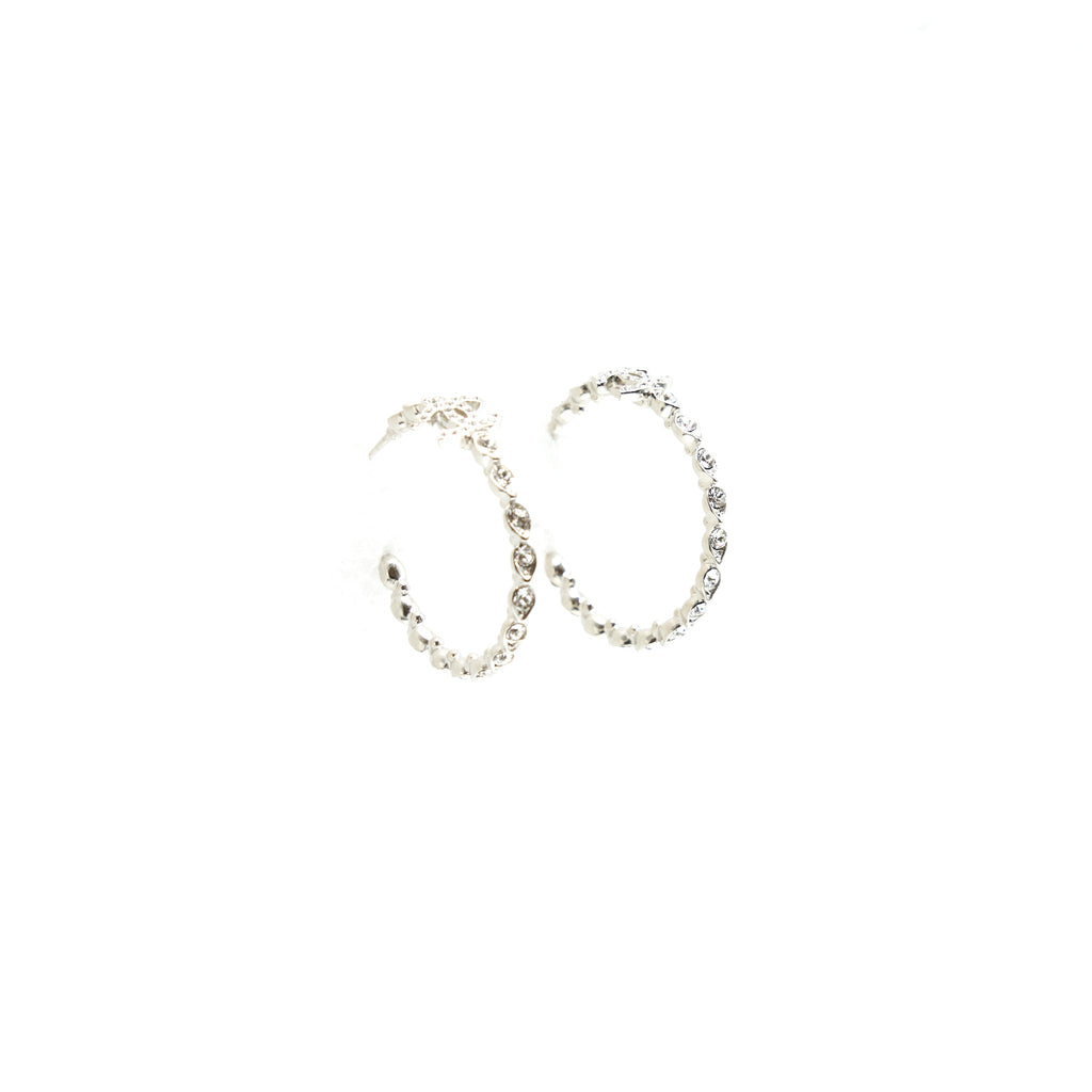 Chanel Round CC Earrings Crystal