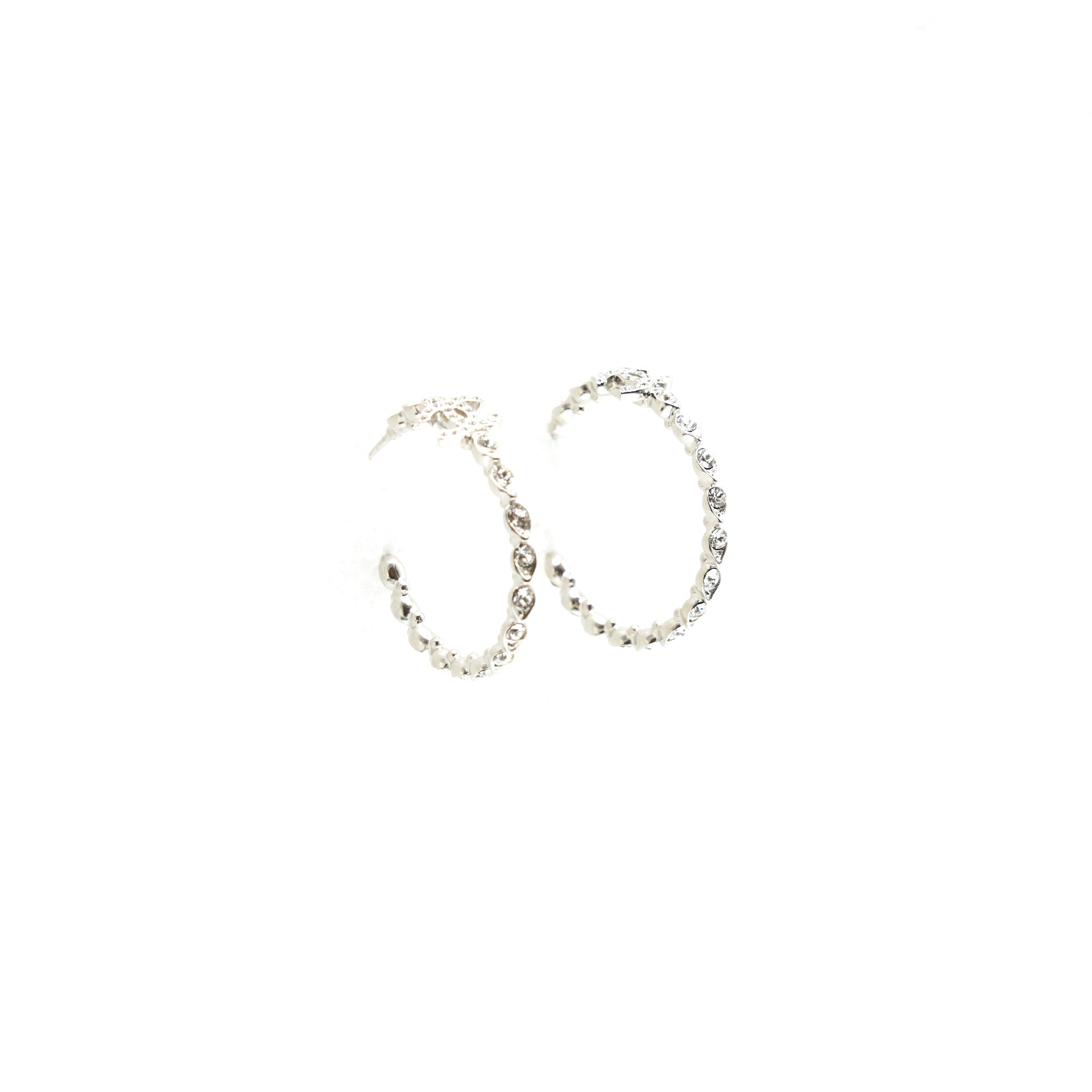 Chanel Round CC Earrings Crystal