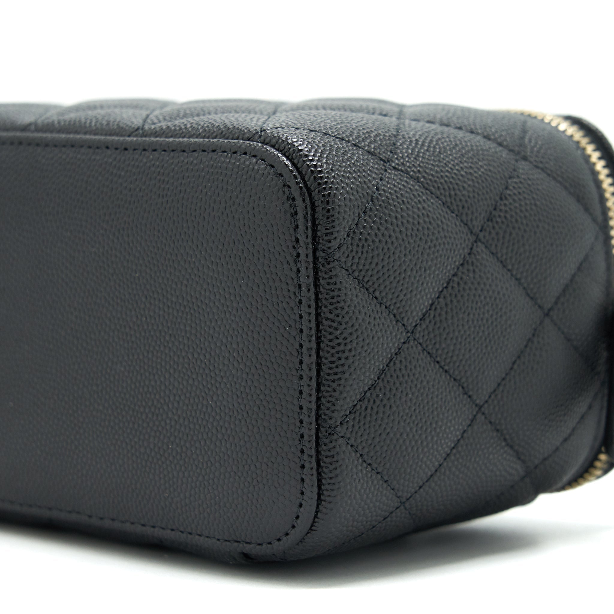 Chanel Caviar Small Long Vanity With Chain Black L