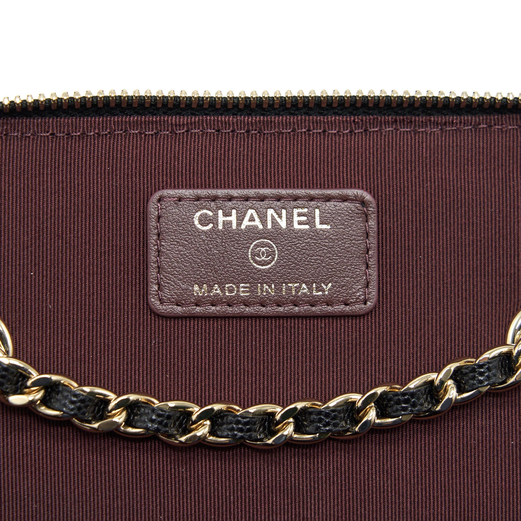 Chanel Caviar Small Long Vanity With Chain Black L