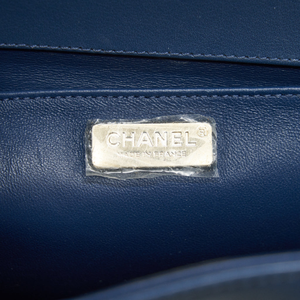Chanel Medium Boy flap Bag Python Leather Blue L