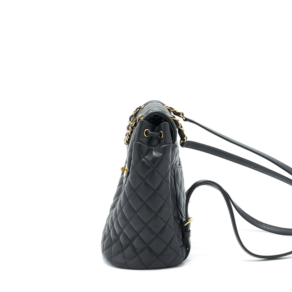 Chanel Quilted Backpack Calfskin Black