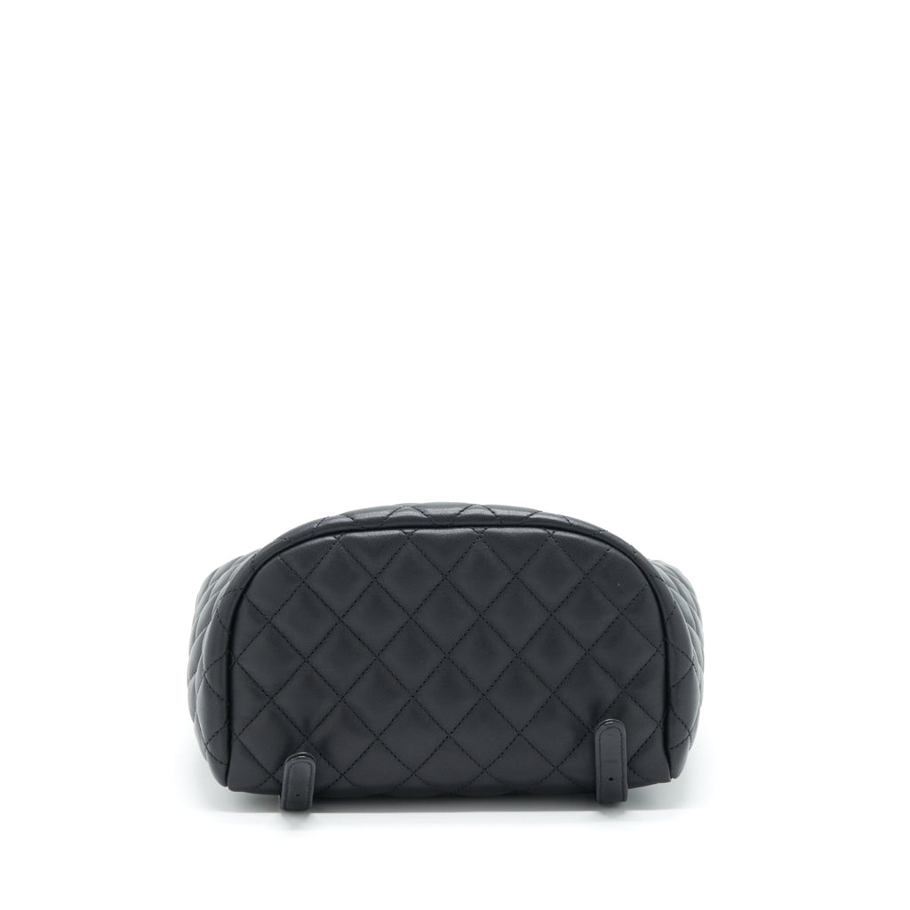 Chanel Quilted Backpack Calfskin Black