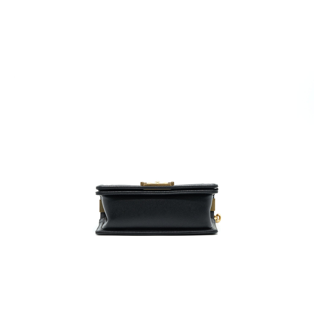 CHANEL SMALL BOY BAG CAVIAR LEATHER  BLACK