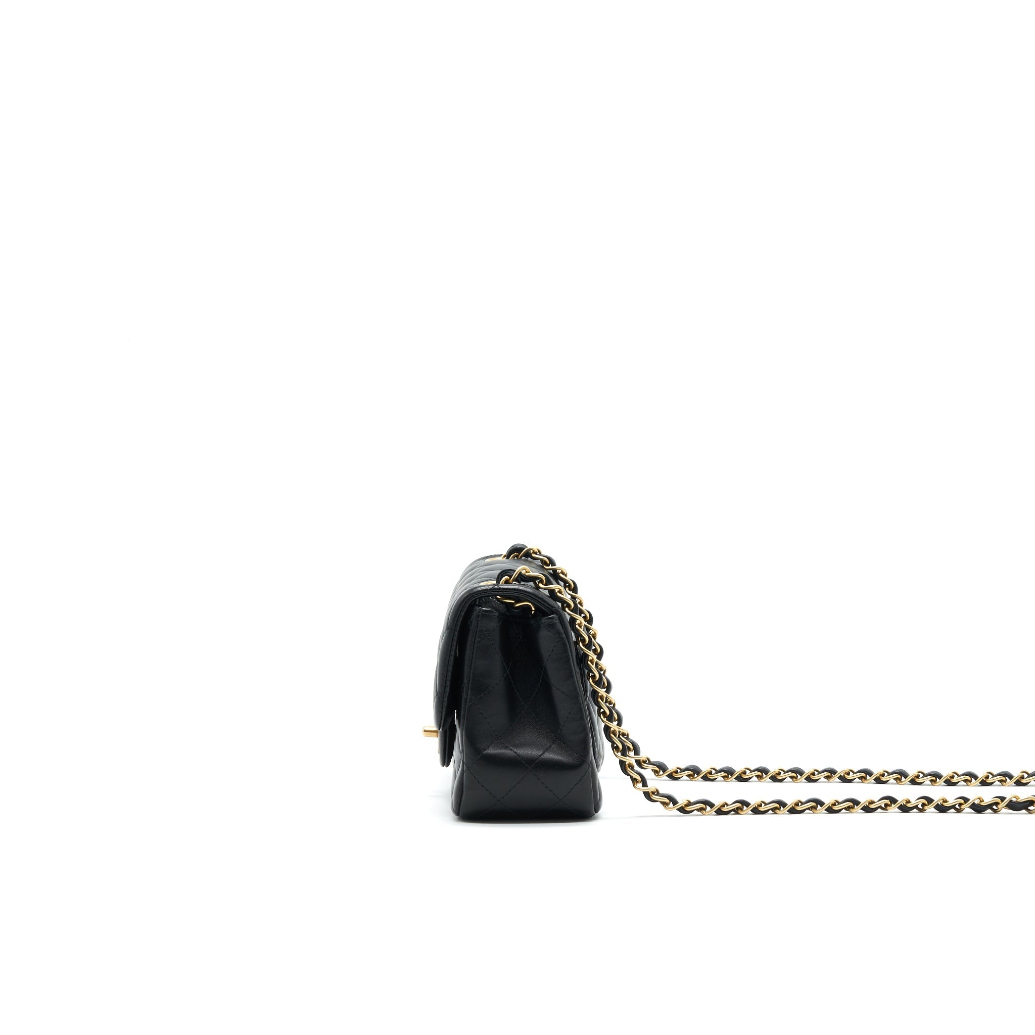 CHANEL MINI SQUARE BLACK LAMBSKIN