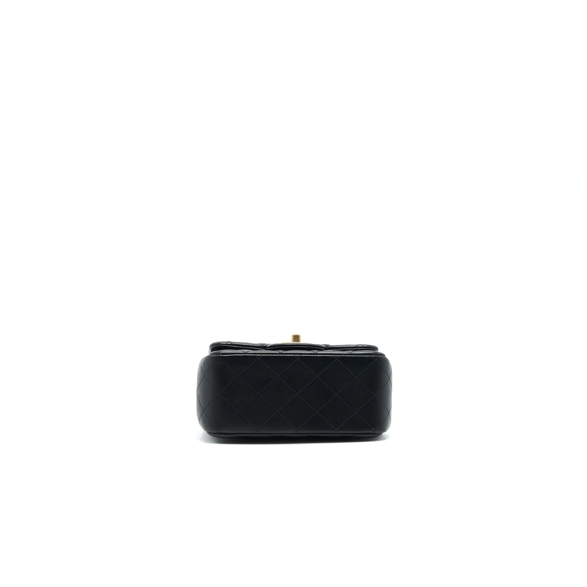CHANEL MINI SQUARE BLACK LAMBSKIN