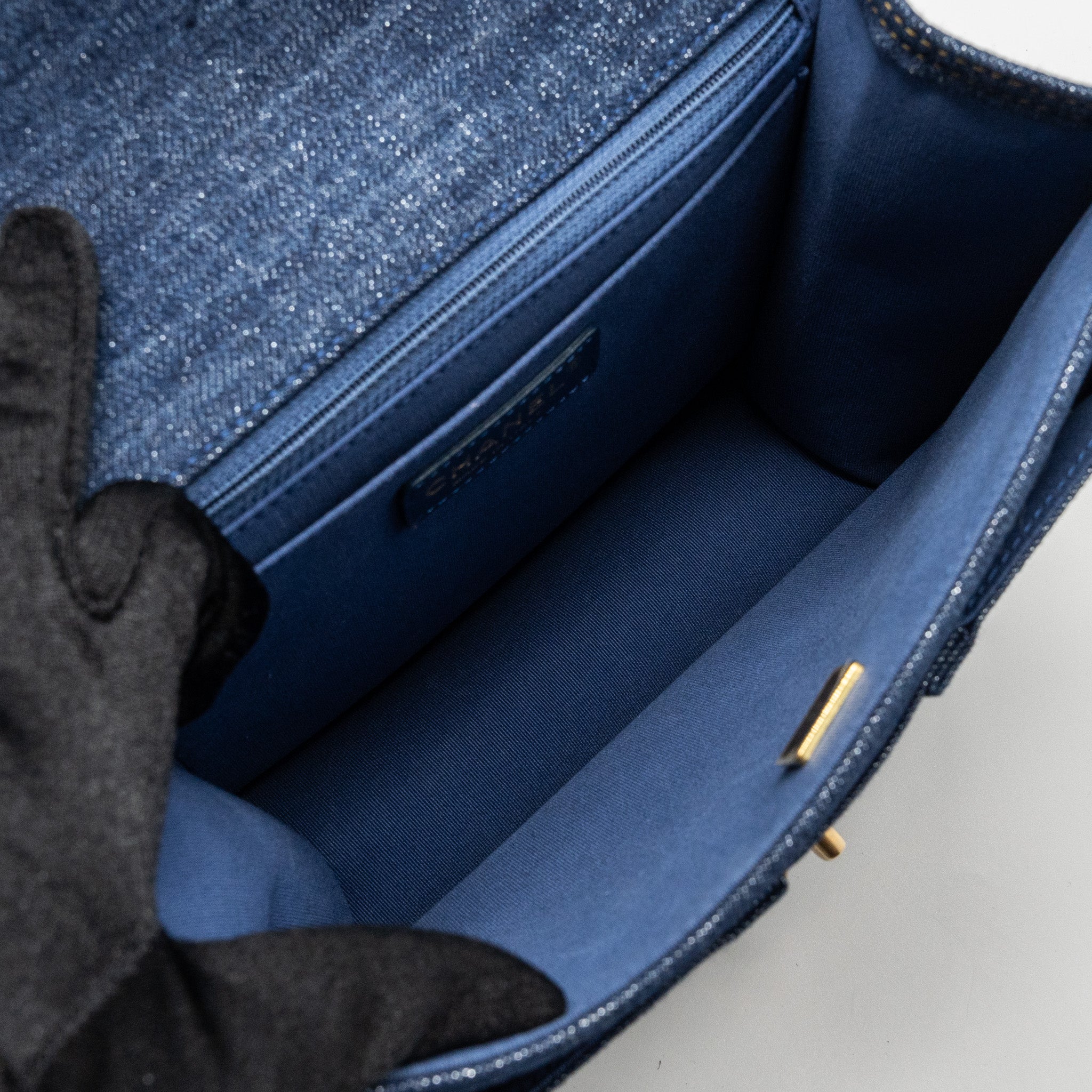 Chanel 23S Flap Backpack Denim Blue Brushed  (Microchip)