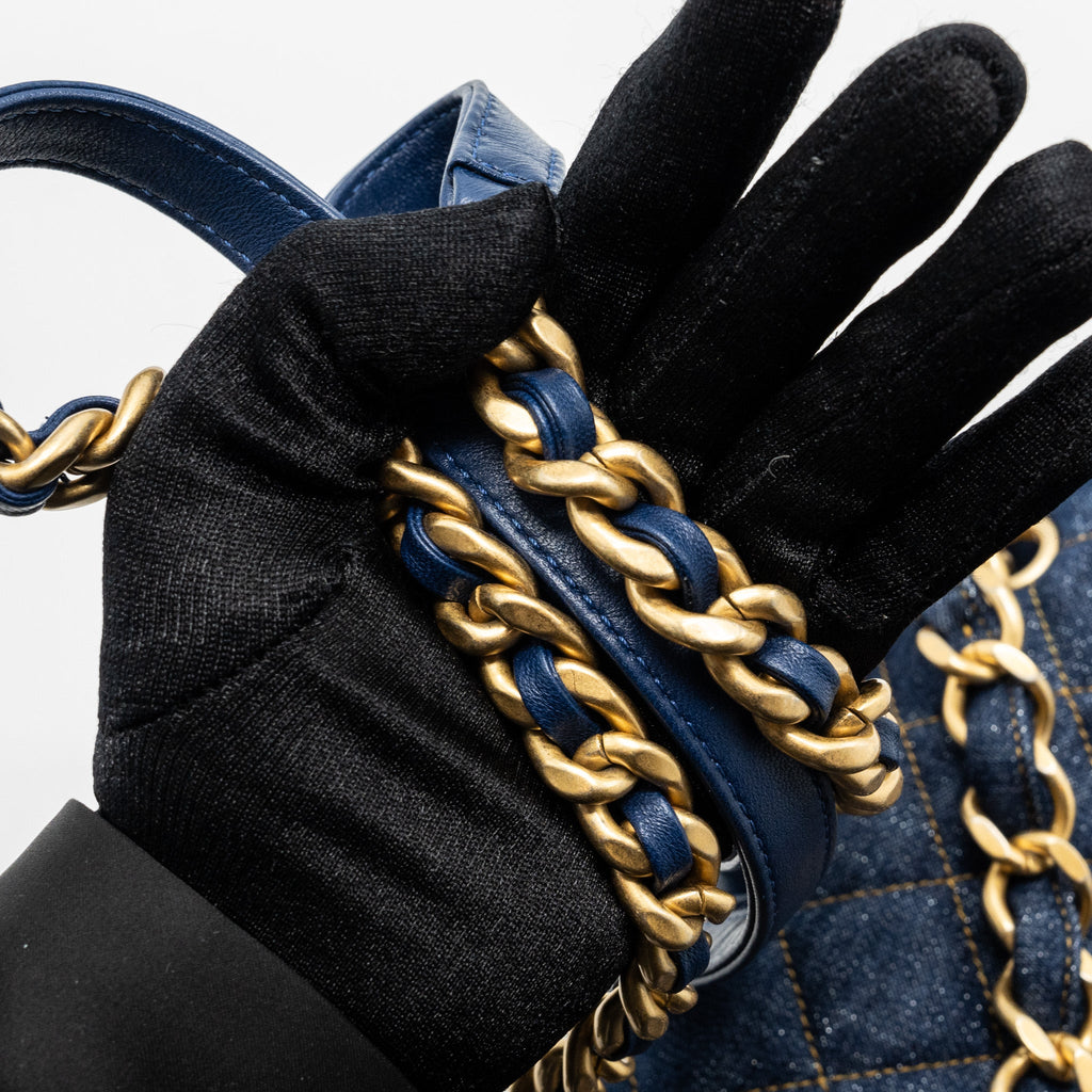Chanel 23S Flap Backpack Denim Blue Brushed  (Microchip)