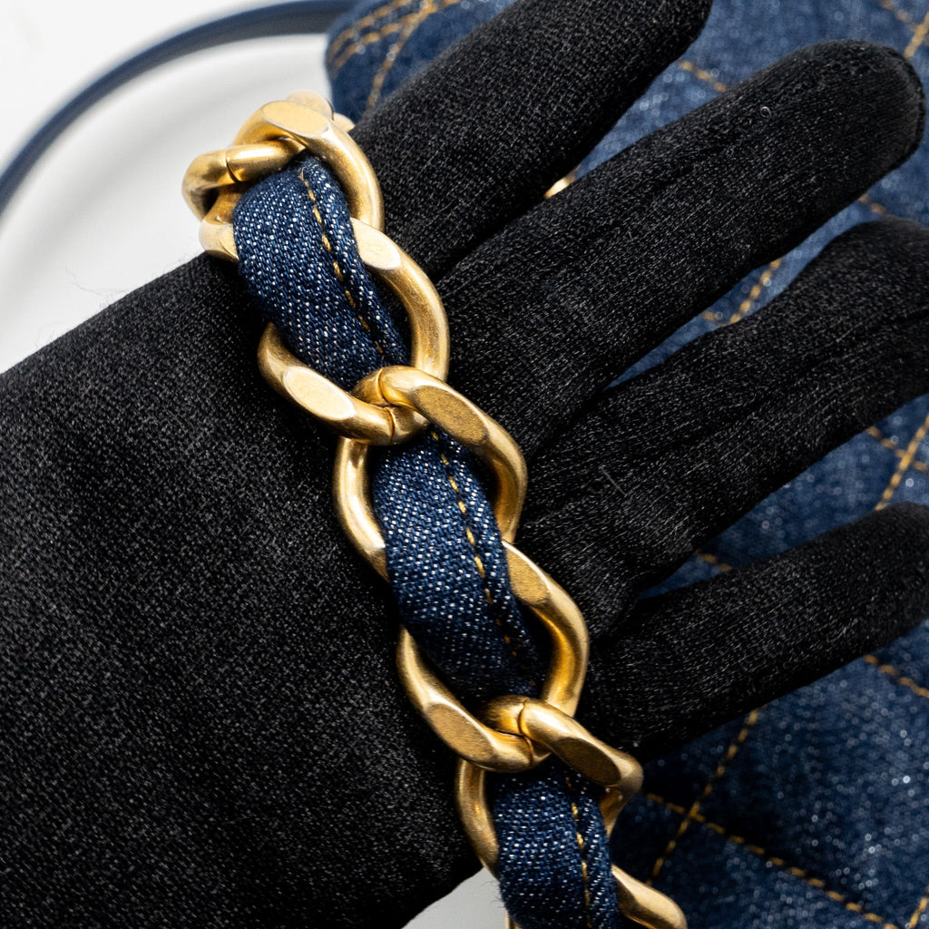 Chanel 23S Flap Backpack Denim Blue Brushed  (Microchip)