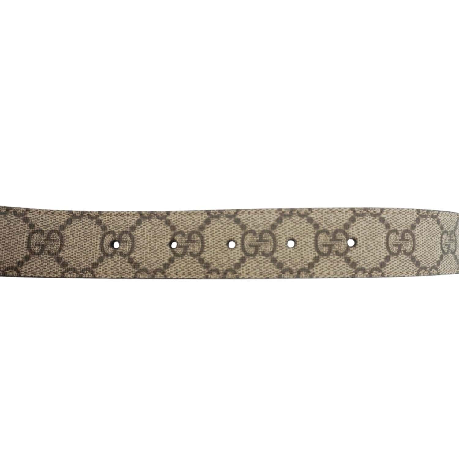 GUCCI Interlocking Buckle GG Supreme Canvas Belt Beige 734771 Size 85/34
